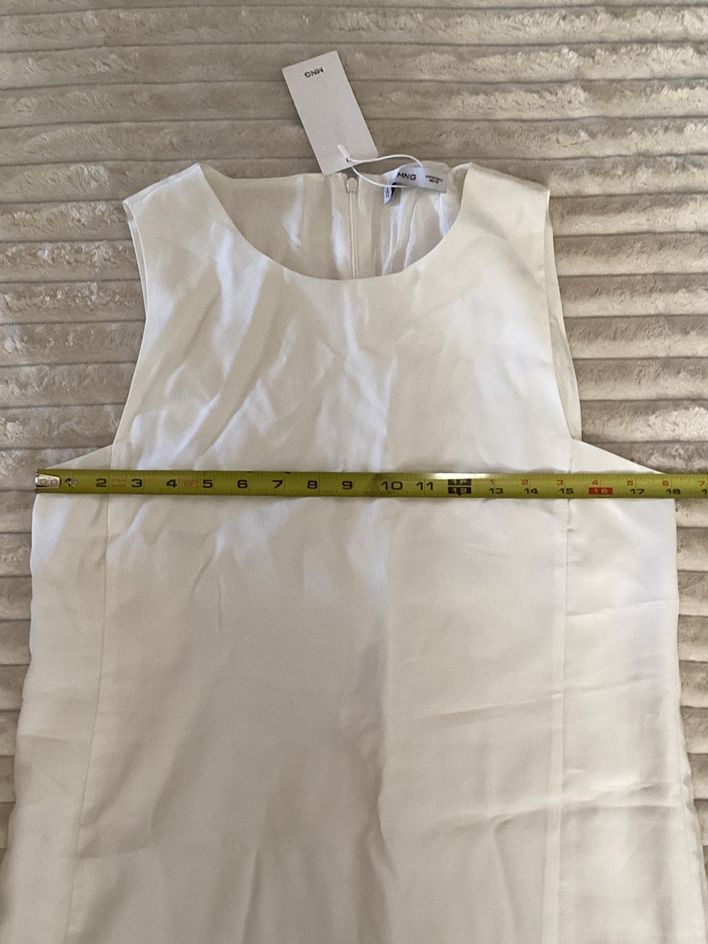 Mango White Sleeveless Shift Dress